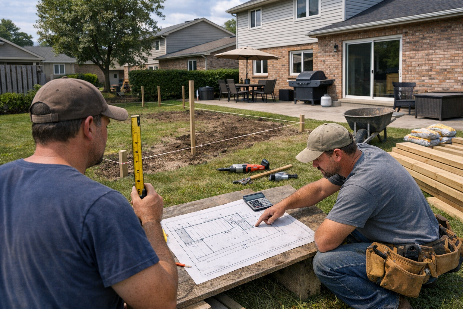 Illustration showing steps for planning a new fence in 2026
